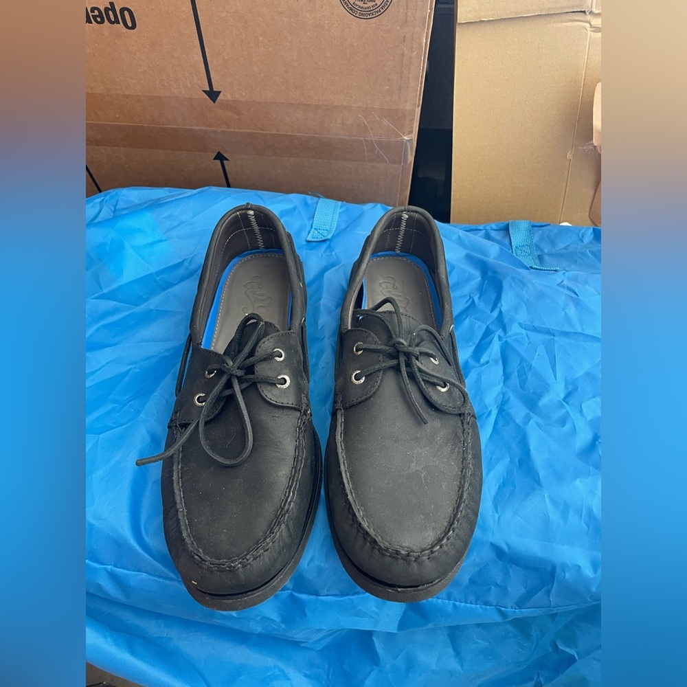 Sperry Men's Black Boat Shoes, Mens size 15
